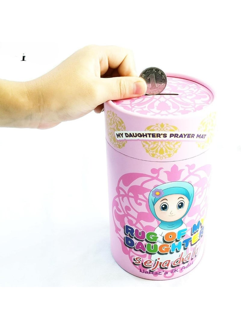 Premium Kids Prayer Mat Gift Set for  Ramadan Girls – Large Padded Sejadah with Prayer Beads, Digital Counter, Toy Camera & Money Box – Educational Islamic Gift - Image 2